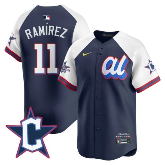 Mens Youths Kids Womens Jose Ramirez Navy White 2025 All Star Jersey Stitched